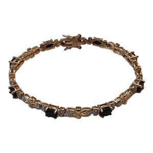 Prime Art & Jewel Sapphire Diamond Tennis Bracelet